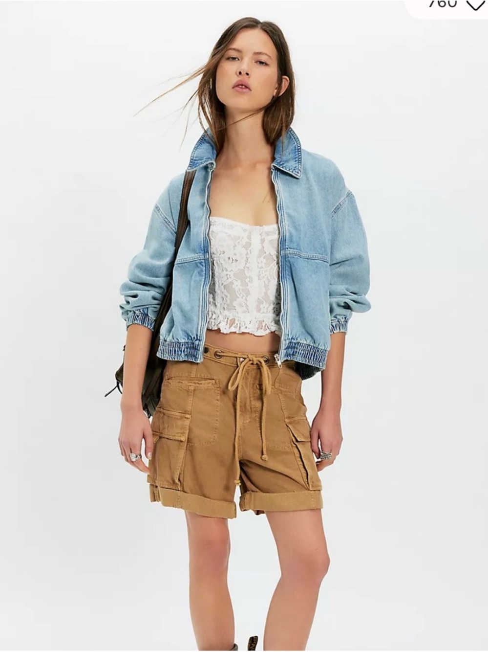 We The Free Birdie Denim Jacket Size M